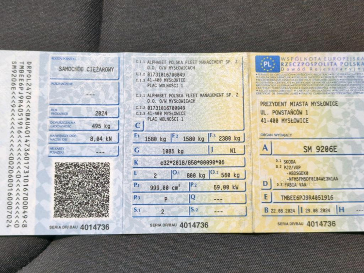 SKODA FABIA 1,0 LPG 2024